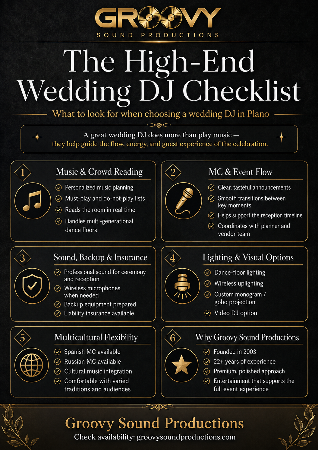 High-End Wedding DJ Checklist for Plano Weddings The High End Wedding DJ Checklist