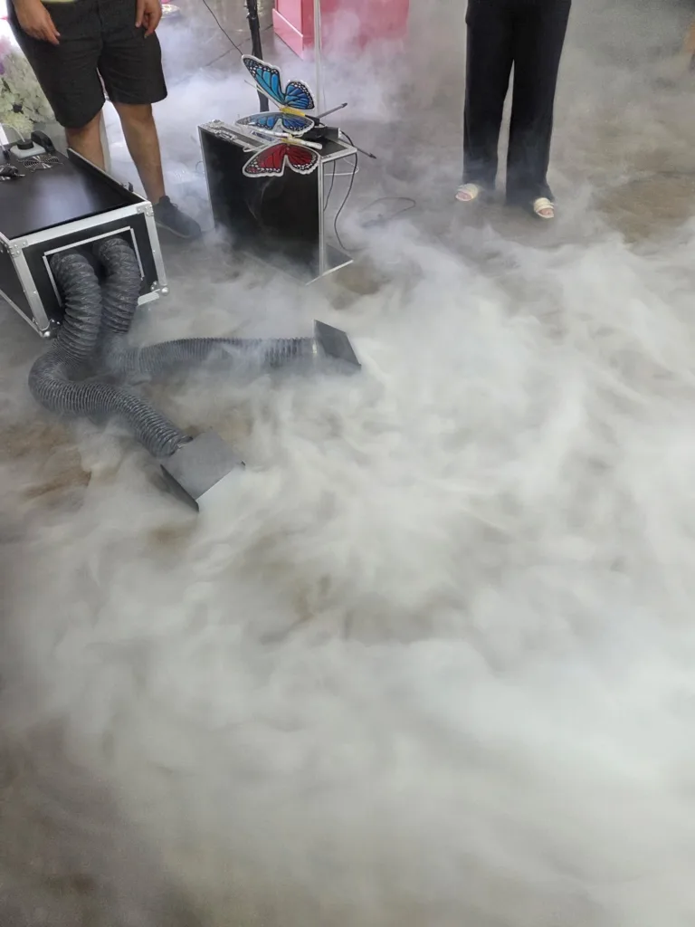 Low-lying wedding cloud effect equipment operating in Dallas-Fort Worth